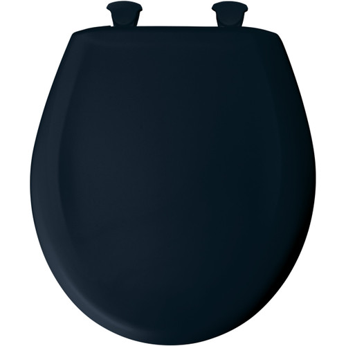 Plastic Round Slow-Close Toilet Seat in Navy