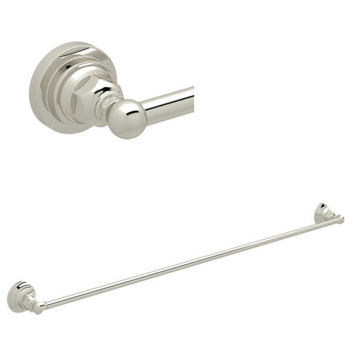 Rohl ROT1/30PN 30-in Wall Mount Single Towel Bar, Polished Nickel