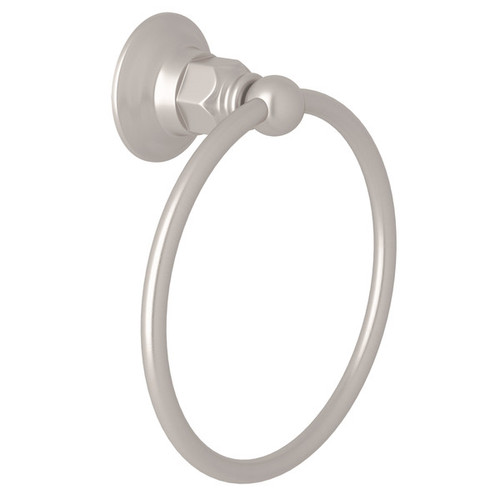 Rohl ROT4STN Wall Mount Towel Ring, Satin Nickel