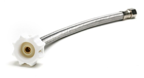 Braided Stainless Steel 12-in Click Seal Toilet Connector with 3/8-in Female Compression Thread x 7/8-in Female Ballcock Thread
