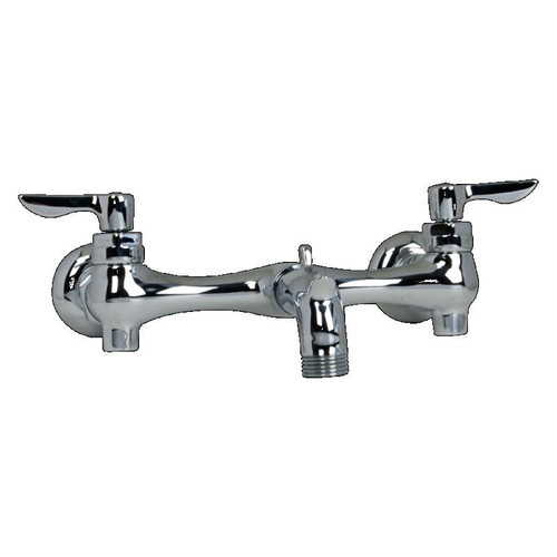 Exposed Yoke Wall Mount Service Sink Faucet with Vandal - Resistant Handles and 3" Spout in Chrome