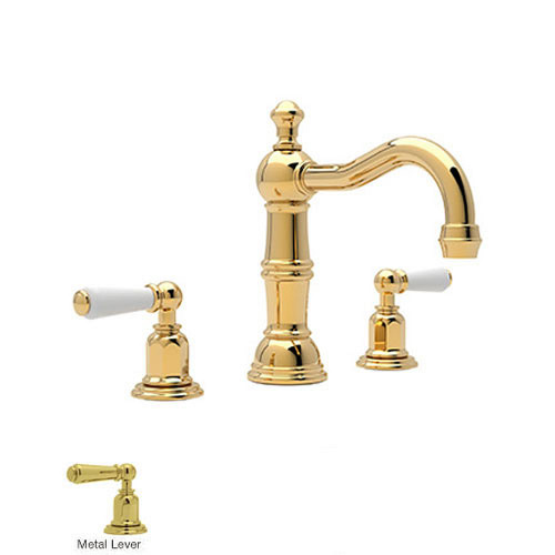 Rohl U.3720L-IB-2 Widespread Bathroom Faucet in English Gold
