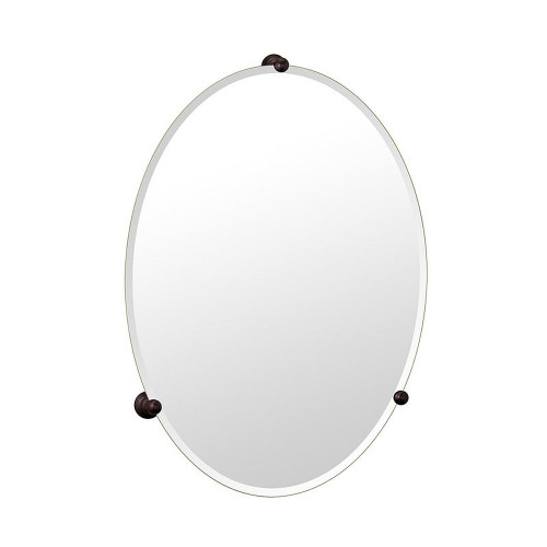 Large Oval Mirror in Brushed Bronze