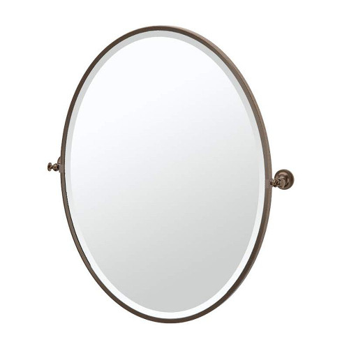 Gatco 4029F Wall Mounted Framed Oval Mirror in Satin Nickel