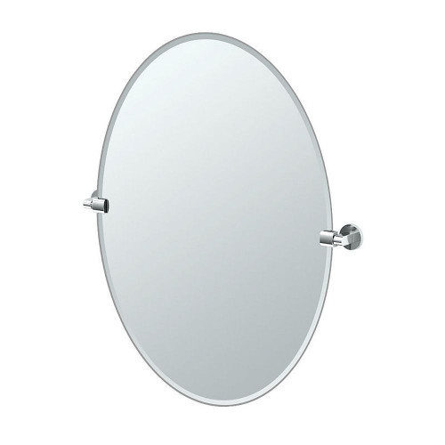 28-1/2in Oval Beveled Wall Mounted Mirror with Accents in Chrome