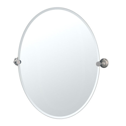 Large Oval Mirror in Polished Nickel