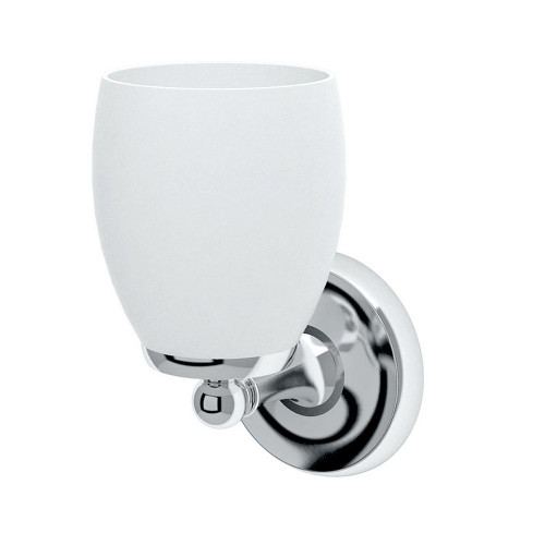 Single Light Bathroom Sconce with Frosted Glass Shade in Chrome