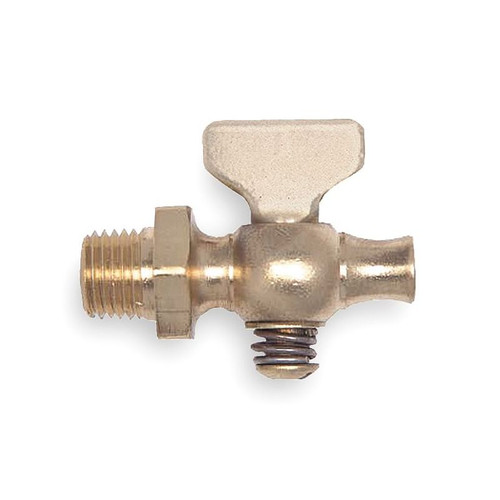 1/4-in Brass Air Cock, Spring Bottom Type, MNPT Round Shoulder x Straight Nose Connection Type