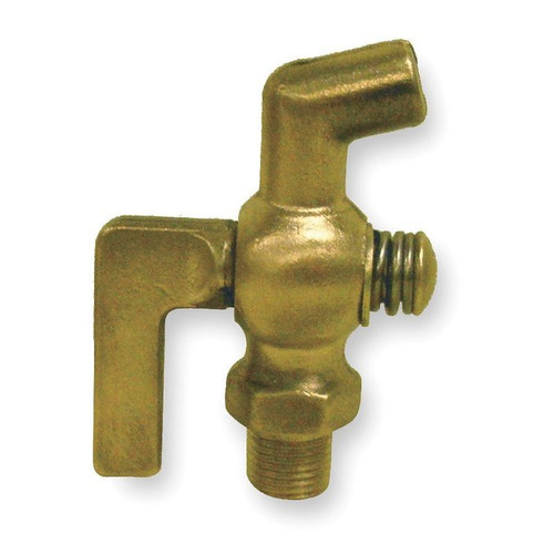 3/8-in Brass Air Cock, Spring Bottom Type, MNPT Hexagon Shoulder x Bibb Nose Connection Type