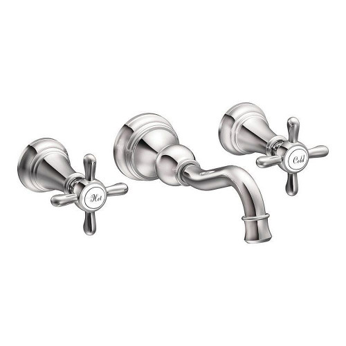 Moen TS42112 Weymouth Double Handle Wall Mounted Bathroom Faucet in Chrome