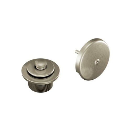 1-1/2in Threaded Tub Drain Kit with Push-N-Lock Drain Assembly in Brushed Nickel
