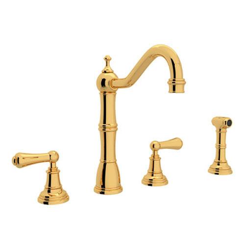 Widespread Kitchen Faucet in English Gold