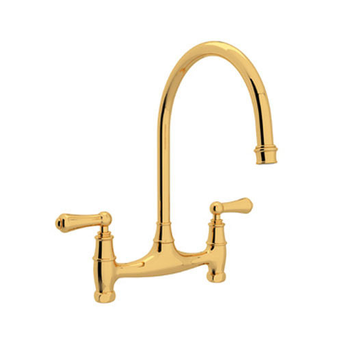 Bridge High-Arc Kitchen Faucet in English Gold