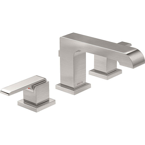 Two Handle Widespread Lavatory - Metal Pop-Up - Less Handles in Brilliance Stainless