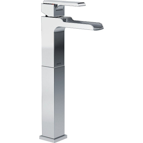 Single Handle Vessel Lavatory Faucet with Channel Spout in Polished Chrome