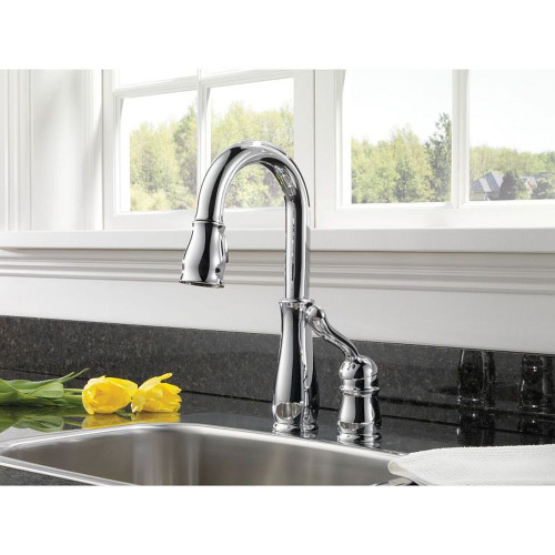 Delta 9978-DST Leland Single Handle Pull-Down Bar/Prep Faucet in Polished Chrome