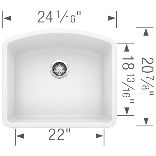 20.813-In X 24-In Single-Basin Granite Undermount Residential Kitchen Sink in White