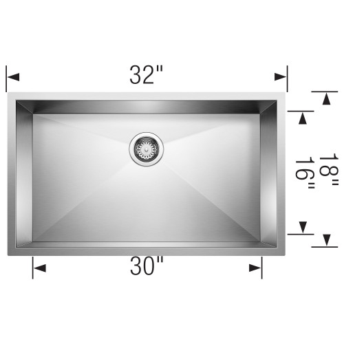 Blanco Precision 18-In X 32-In Single-Basin Undermount Kitchen Sink