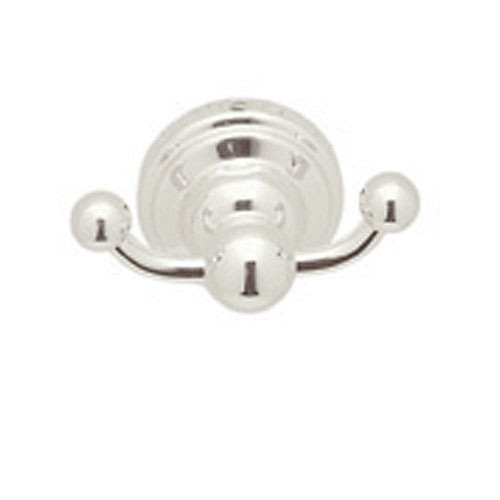 Double Hook Robe Hook in Polished Nickel