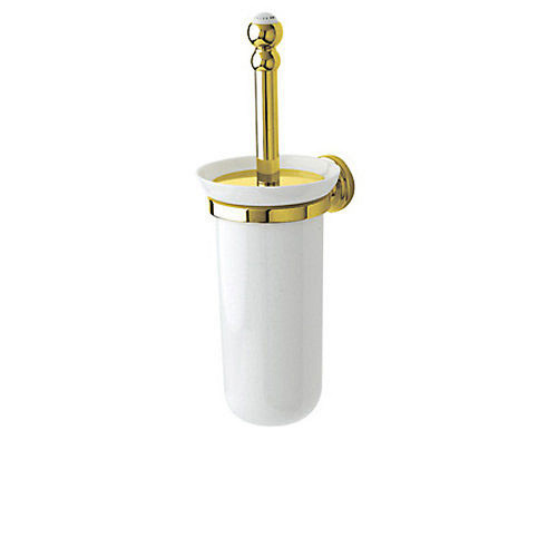 Wall Mounted Toilet Brush Holder in English Gold