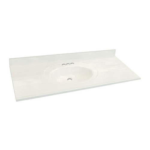 61-in x 22-in Bathroom Vanity Top in White on White