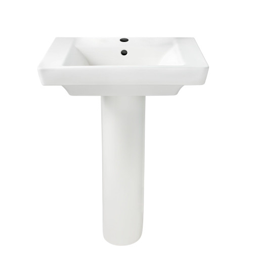 American Standard 0641100.020 Boulevard Center Hole Only Pedestal Sink Top and Leg Combination, White