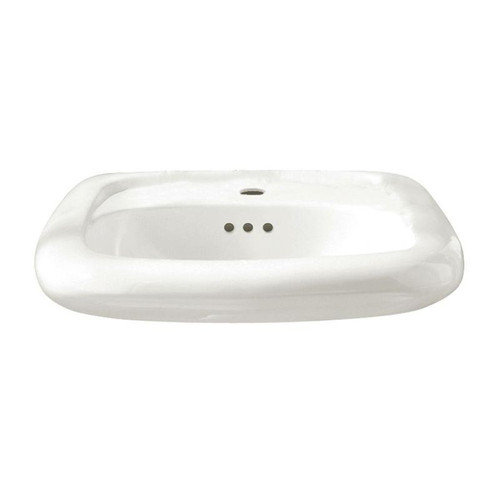 Wall Mounted Lavatory with Single Faucet Hole and Everclean Surface in White