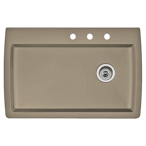 22-In X 33.5-In Single-Basin Granite Drop-In Or Undermount 3-Hole Residential Kitchen Sink in Truffle
