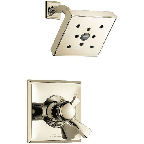 Delta T17251-PNH2O Dual Function Pressure Balanced Shower Trim with H2Okinetic and Integrated Volumn Control Less Rough-in in Polished Nickel