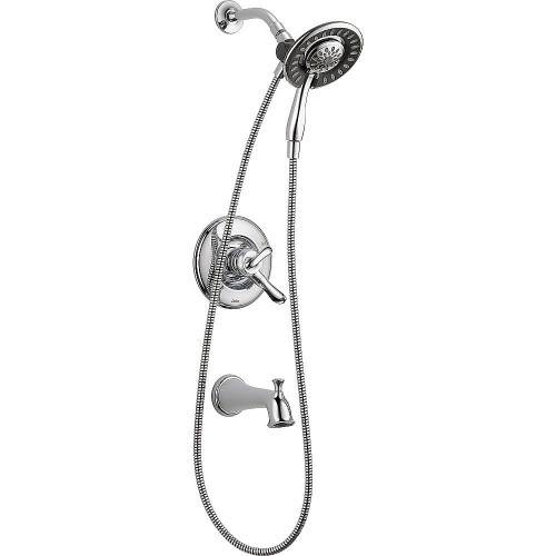 Dual Function Pressure Balanced Bath and Shower Trim with In2ition 2-in-1 Hand Shower and Integrated Volume Control Less Rough-in in Polished Chrome