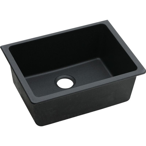 Gourmet E-granite Single Bowl Undermount Sink in Black