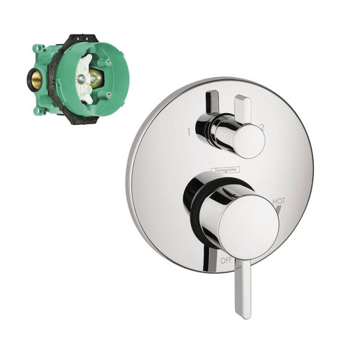 Hansgrohe K04447-01850CR Ecostat S Pressure Balance Trim with Diverter with Rough-In in Chrome
