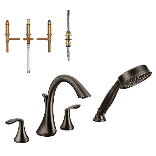7-13/16-Inch Roman Tub Faucet with Hand Shower in Oil Rubbed Bronze