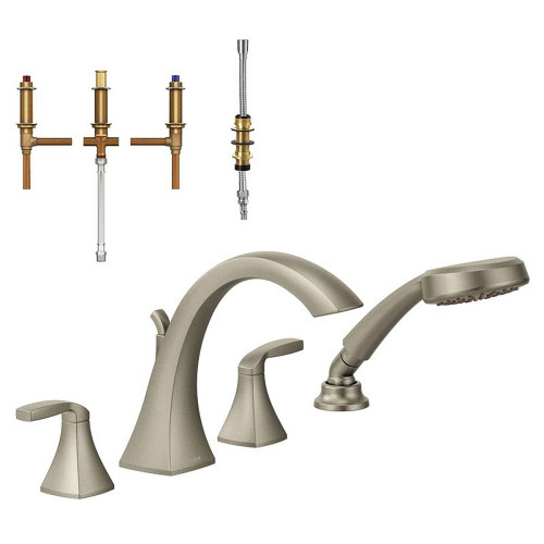 8-1/4-Inch Roman Tub Faucet with Hand Shower in Brushed Nickel