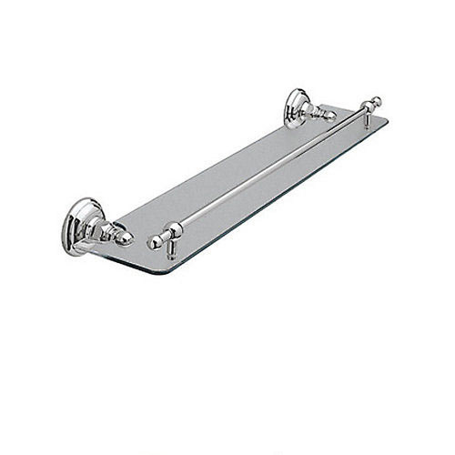 Rohl A1480APC 24in Wall Mounted Glass Vanity Shelf in Polished Chrome