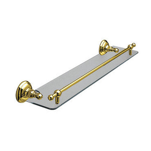 24in Wall Mounted Glass Vanity Shelf in Inca Brass