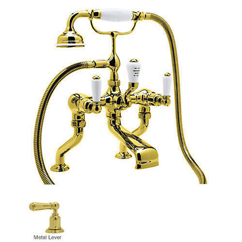 Rohl U.3500L/1-IB Deck Mount Exposed Tub Filler Faucet in English Gold