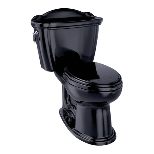 Two Piece Elongated 1.28 GPF Toilet with E-Max Flush System - Seat Not Included in Ebony