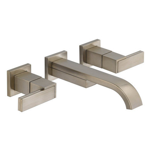 Less Handles Wall Mount Vessel Faucet in Brushed Nickel