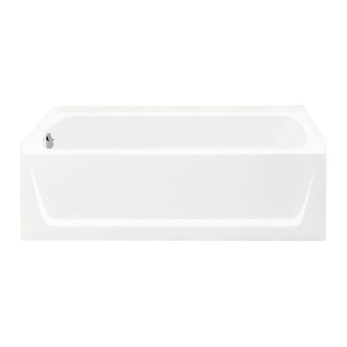 60-in L x 30-in W Rectangular Skirted Bathtub with Left-Hand Drain in White