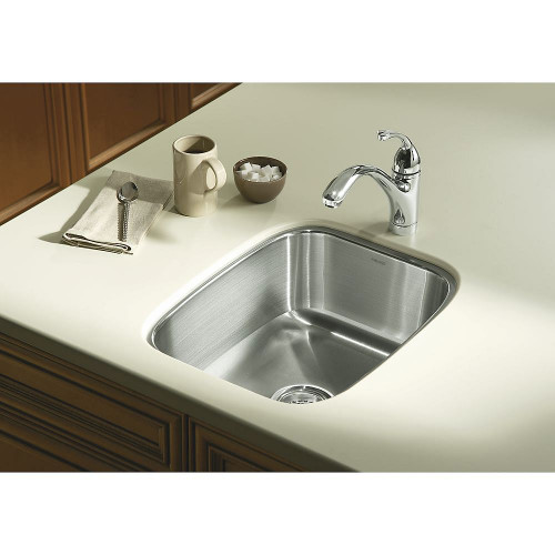 Stainless Steel Single Bowl Kitchen Sink 20.5-in W x 16.25-in L in Luster