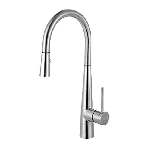 High-Arch Gooseneck Single Lever Handle Kitchen Prep Faucet in Stainless Steel