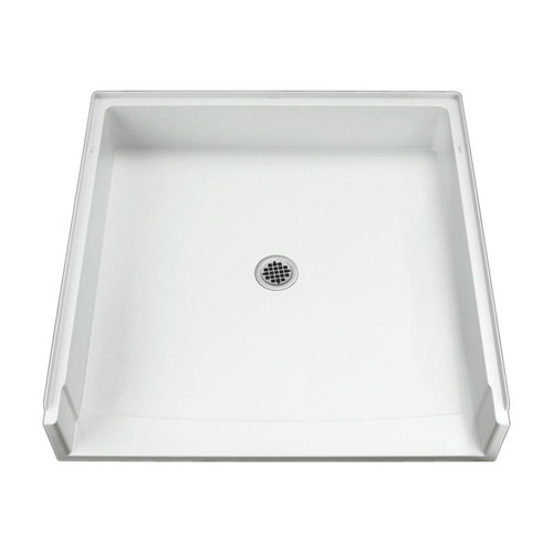 Shower Base 39.375-in L x 39.375-in W with Center Drain in White