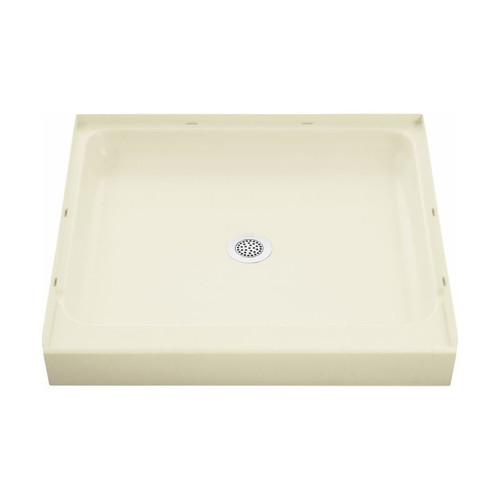 Shower Base 34-in L x 36-in W with Center Drain in Biscuit