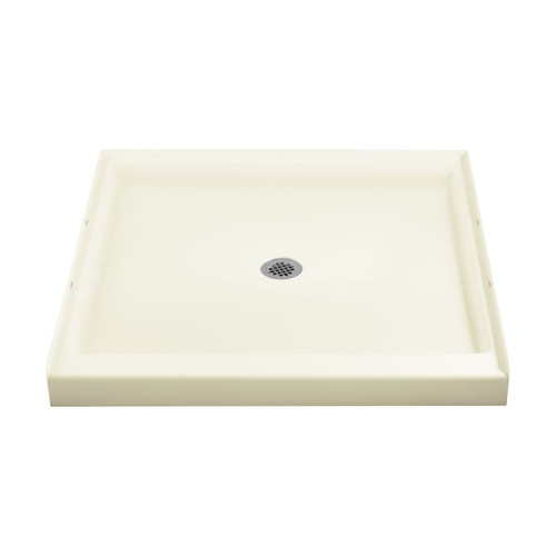 Shower Base 42-in L x 42-in W with Center Drain in Biscuit