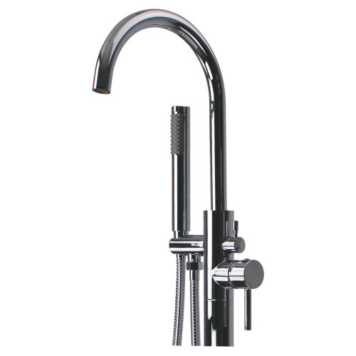Transolid T4200-PC Free Standing Tub Filler With Hand Shower, Polished Chrome