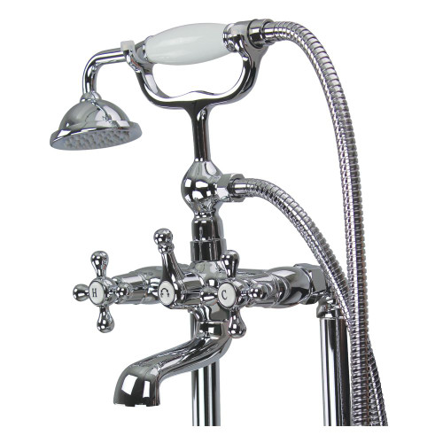 Transolid T4210-PC Free Standing Tub Filler With Hand Shower, Polished Chrome