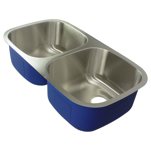32.41-in x 18-in x 9-in 16 Gauge Equal Double Bowls, Undermount Stainless Steel Kitchen Sink