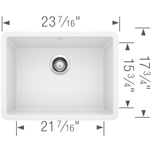 17.75-in x 23.5-in Granite 8.625-in Deep Kitchen Sink, in White