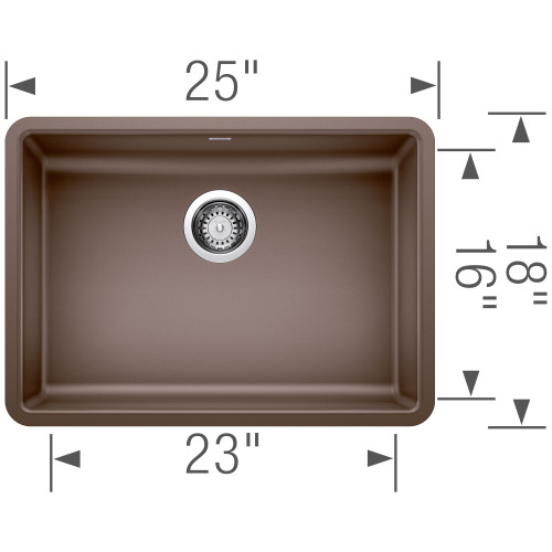 18-in x 25-in Granite 5.5-in Deep Kitchen Sink, in Cafe Brown